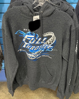 Six flags magic mountain full throttle gray hoodie pullover adult S-2XL New
