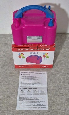 Elektrische Ballonpumpe 73005 Luft Doppeldüse Inflater Gebläse Rosa Blau