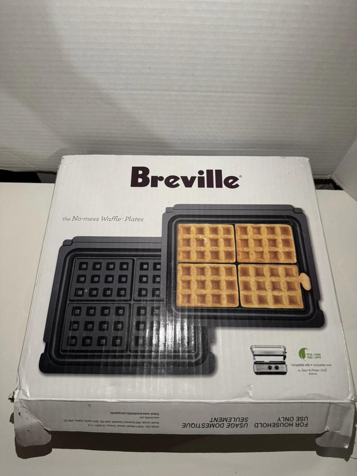 Breville BGR001 No mess Waffle Plate Compatible with Sear and Press Grill BGR700