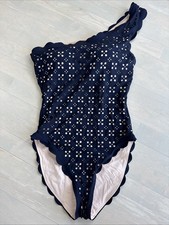 NWOT J Crew One Shoulder Scalloped Swimsuit 10
