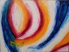 abstract contemporary oil canvas "Primaries at play Amanda Norman 18x24 original