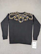 Marcelo Burlon Sweatshirt Mens XS Black Snake Graphic Fleece Pullover Crewneck