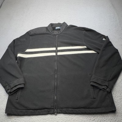 Polo Ralph Lauren Jacket Mens XL Black Bomber Zip Band Collar Cafe Racer Moto