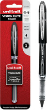 uniball Vision Elite Rollerball Pens, Micro Point 0.5mm , Black, 1 Pack