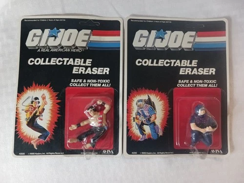 Vintage 1986 GI Joe Collectible Eraser Set Of 2 - In Original Package