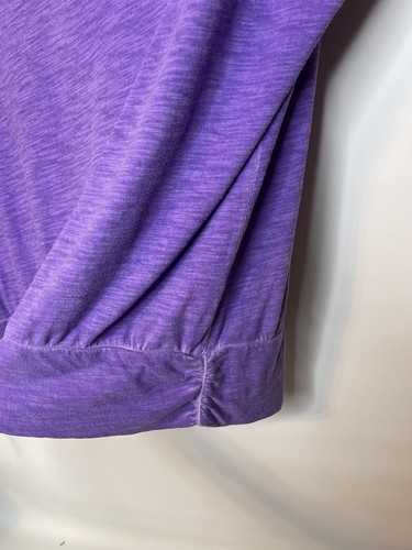 Lane Bryant Purple Dolman Top Shirt Size 18/20 Short Sleeves Key Hole Back - Picture 3 of 6