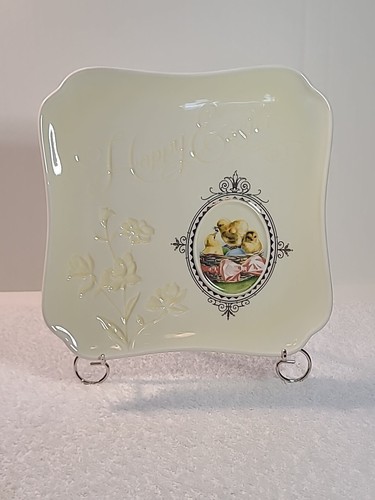 Grasslands Road “Easter Greetings” Square Decorative Plate W/Metal Stand - Bild 1 von 10