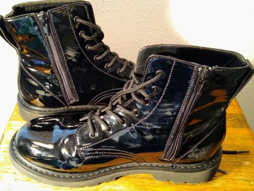 black patent boots size 7