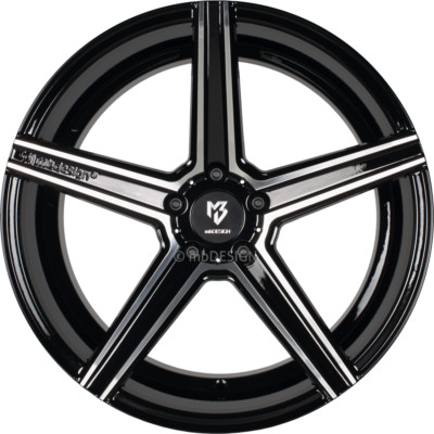 mbDESIGN Felge KV1 DC 9,5x19 Zoll LK 5x108 ET45 ML 75.0 Schwarz glänzend