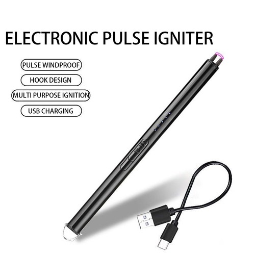 Windproof Lighter USB Rechargeable Cool Electric Long Arc Lighter BBQ Cigarette - Picture 4 of 16