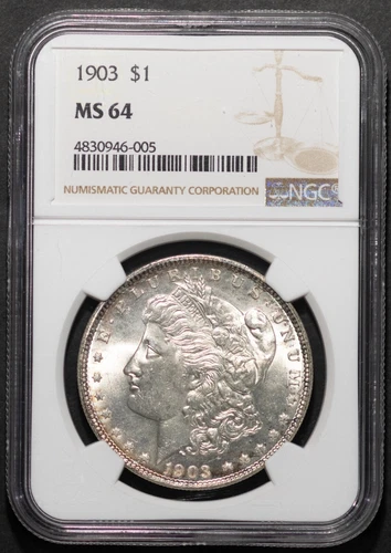 1903 $1 Silver Morgan Dollar MS 64 NGC # 4830946-005 + Bonus