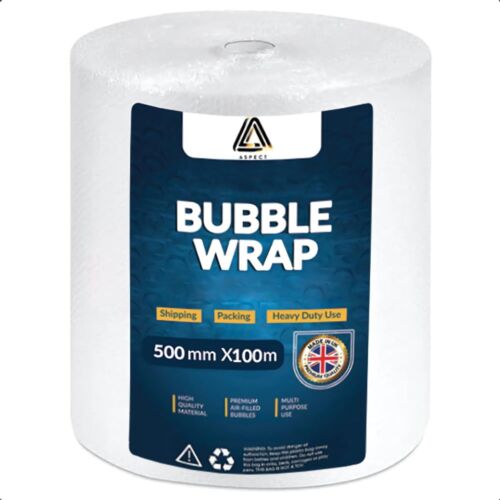Bulle Wrap 500 mm x 100 m petite bulle bulle bulle de qualité 100 mètres de long rouleau - Photo 1/9