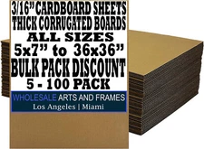 Corrugated Cardboard Sheets 4mm - 3/16" Large Sizes, Arts and Crafts & Packaging