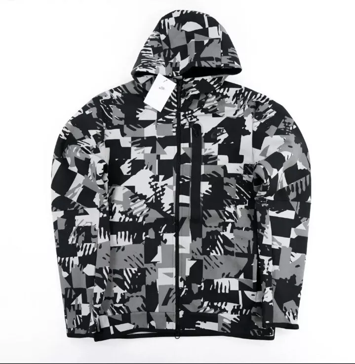 Nike Tech Fleece Full Zip Hoodie Jacket Digital Snow Camo DM6456 077 Mens Large
