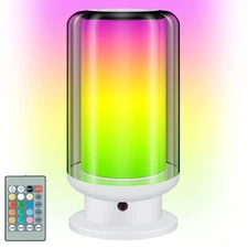 BIGMONAT Bedside Table Lamp Kids with Remote, Color Changing Desktop Led Ligh...