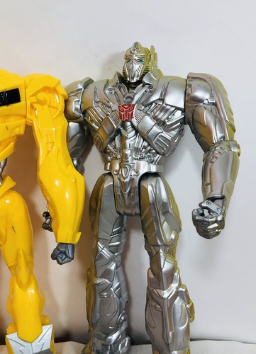 Hasbro Two Transformers Auto Bot Bumble Bee Siver Knight Optimus Prime 2013 - Picture 6 of 9