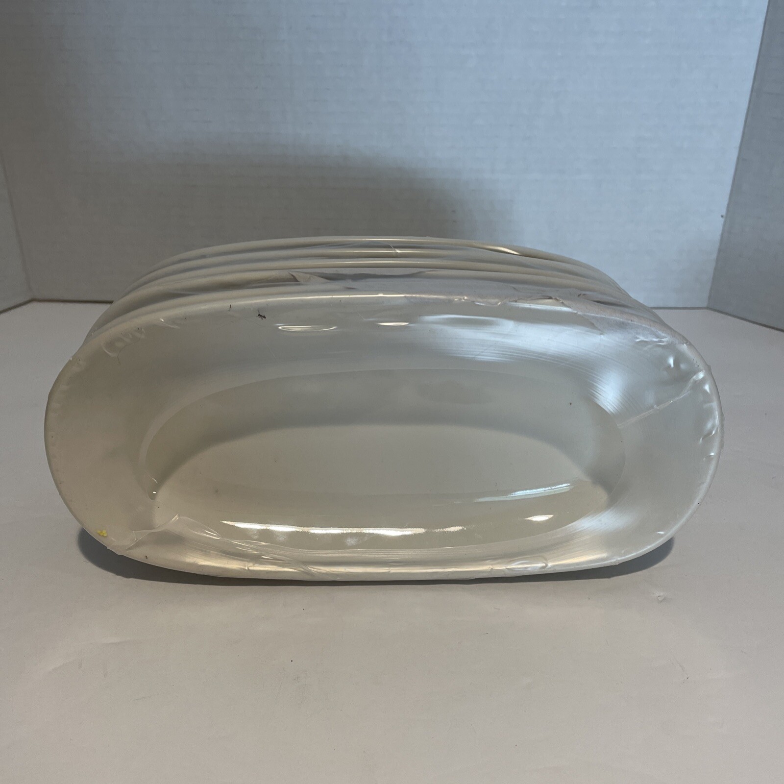 NEW Tuxton Au Gratin Baking Casserole Dishes Stoneware Oval White Lot of 6