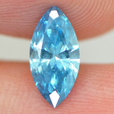 Loose Marquise Shape Diamond Fancy Blue Color 0.80 Carat SI1 Certified Enhanced