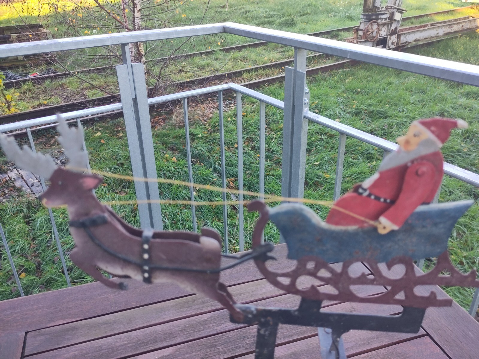 Antiker Weihnachtsmann mit Rentierschlitten als Pendel-/Balancefigur | eBay