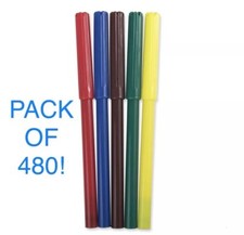 Lot of 480 Markers Water Based Wholesale 5 Pack Markers - Assorted Colors