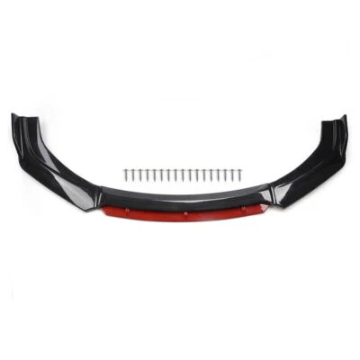 AUTOPARADISE2019 For Audi A3 A4 A5 A7 S4 S5 Front Bumper Lip Spoiler Splitter Black+Red Unicersal