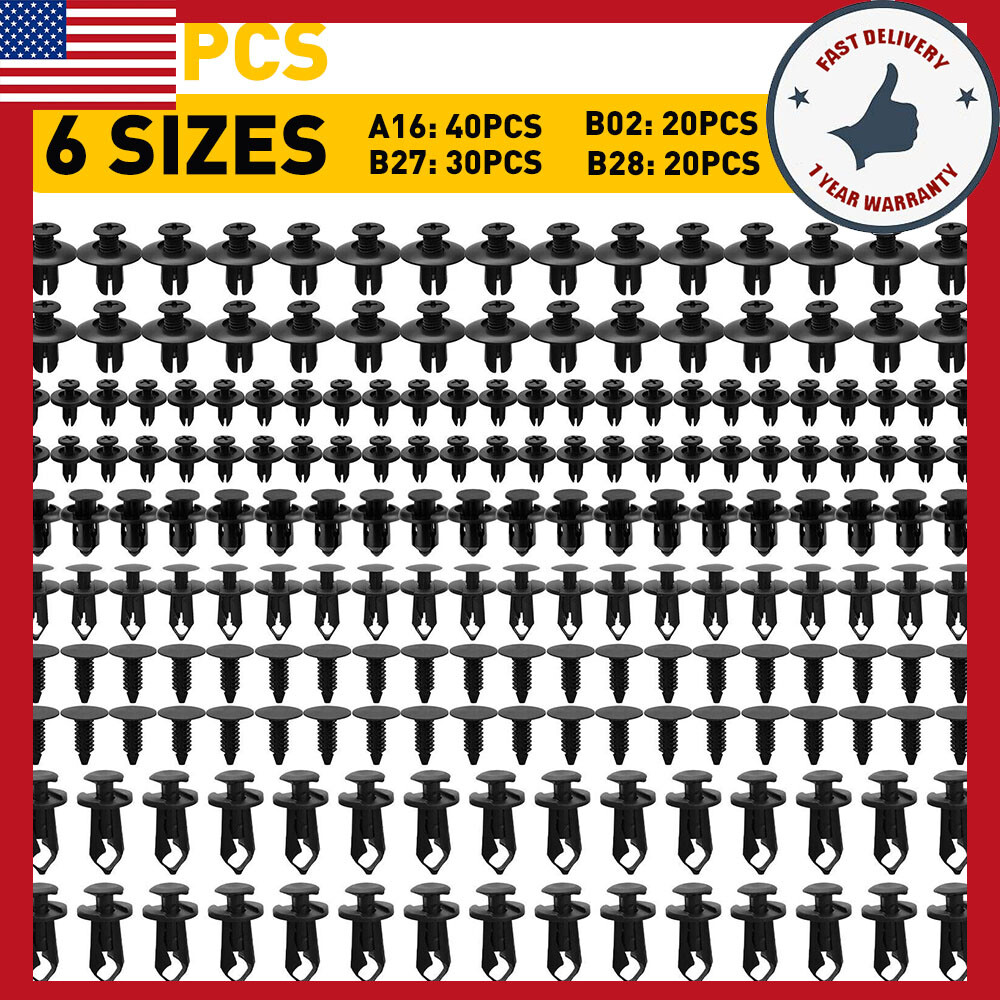 fit Car Bumper Hole Clips Rivets Retainer Fender Push Pin Fastener Parts Plastic