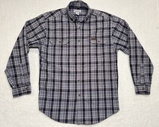 Carhartt Men's Blue Plaid 100 Cotton Long Sleeve Button Down Shirt Size Medium