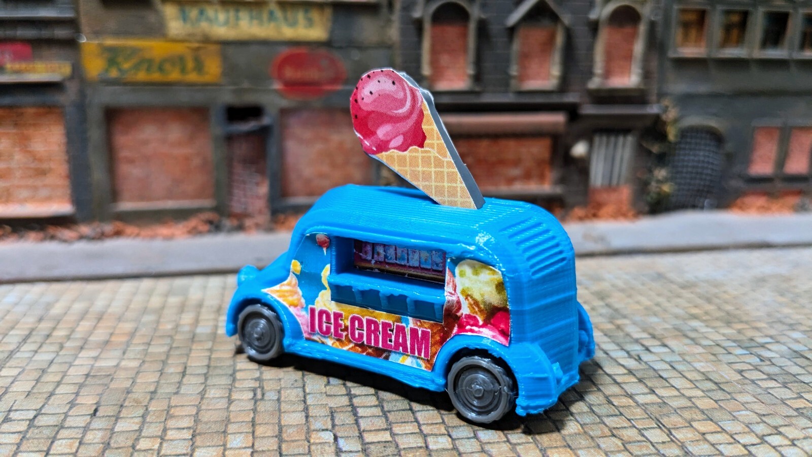 Carro de Hielo" Ice Crema " Feria Eisbude puesto Helados Foodtruck Rummel H0 Kit
