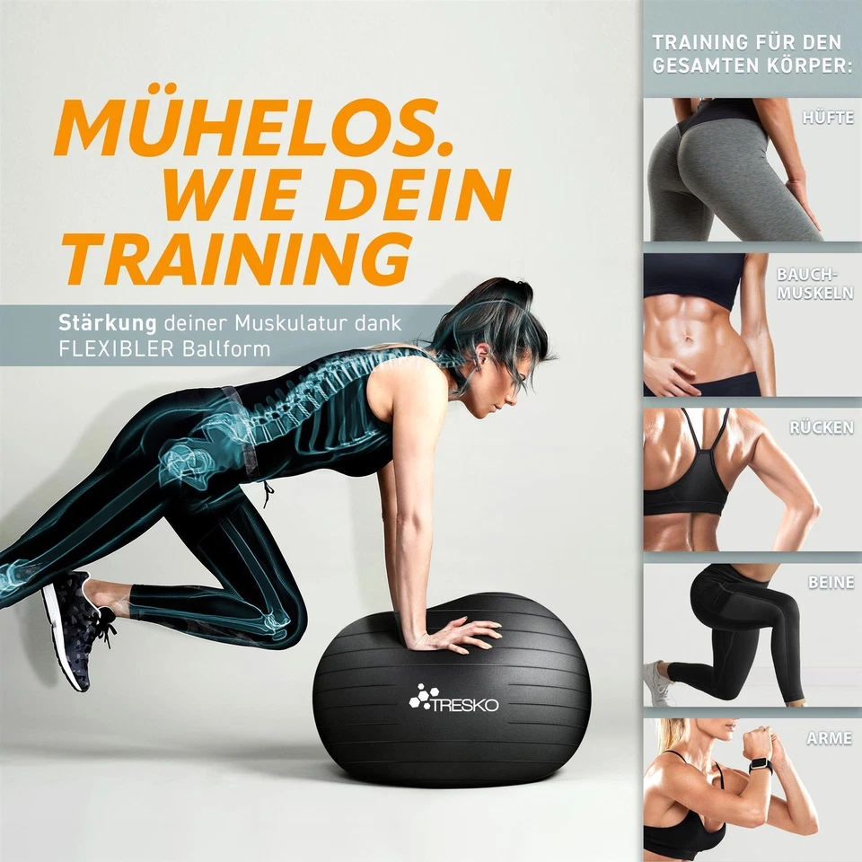 Gymnastikball Fitnessball Sitzball Sportball Pilates Ball Sportball Yogaball - Bild 4 von 4