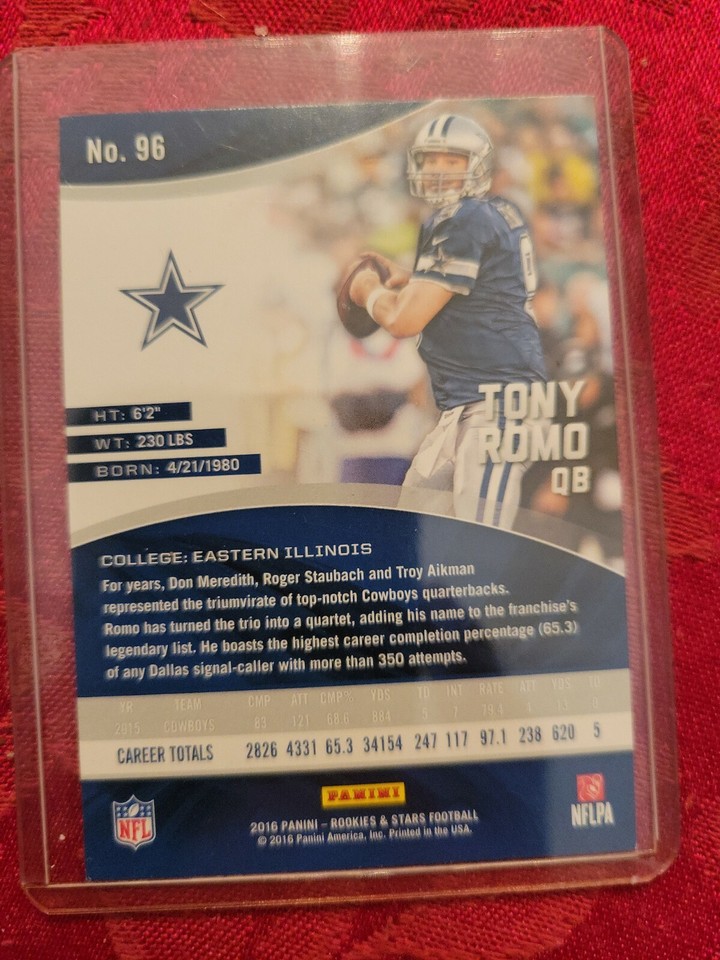 2016 Panini Rookies & Stars Red Tony Romo #96 | eBay