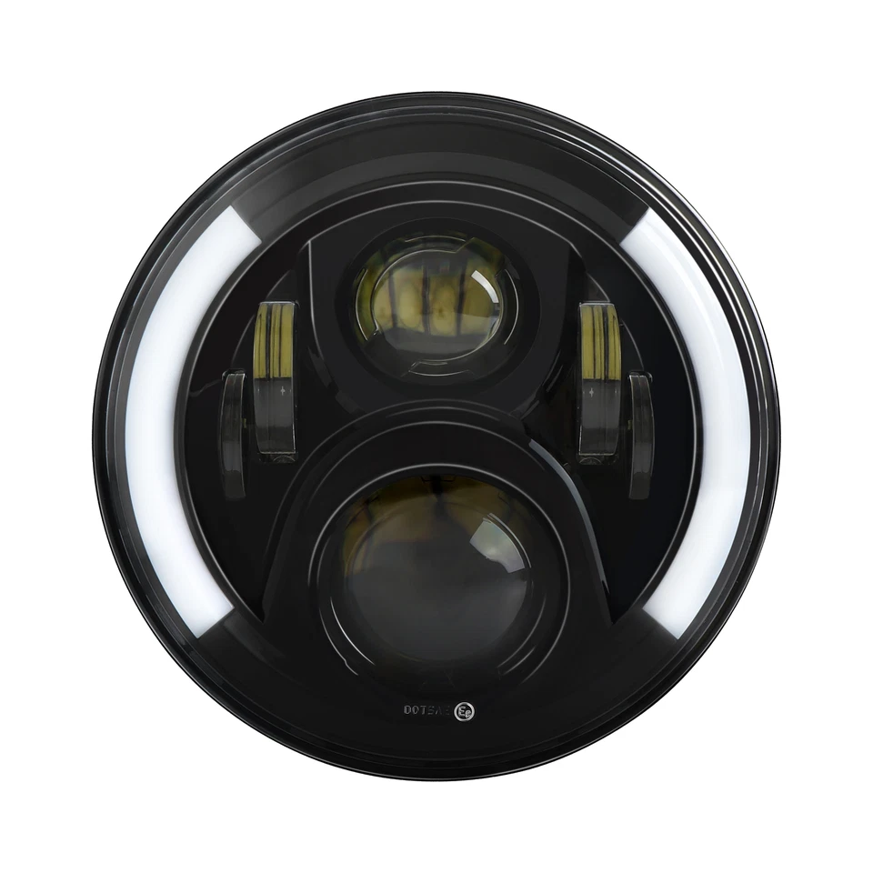 Pair 7'' Round LED Headlights DRL Turn Light For Land Rover Defender 90 & 110 - Image 2 of 4