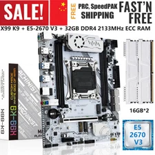 X99 K9 Motherboard LGA 2011-3 With Xeon E5 2670 V3 CPU 32GB DDR4 2133MHz ECC RAM
