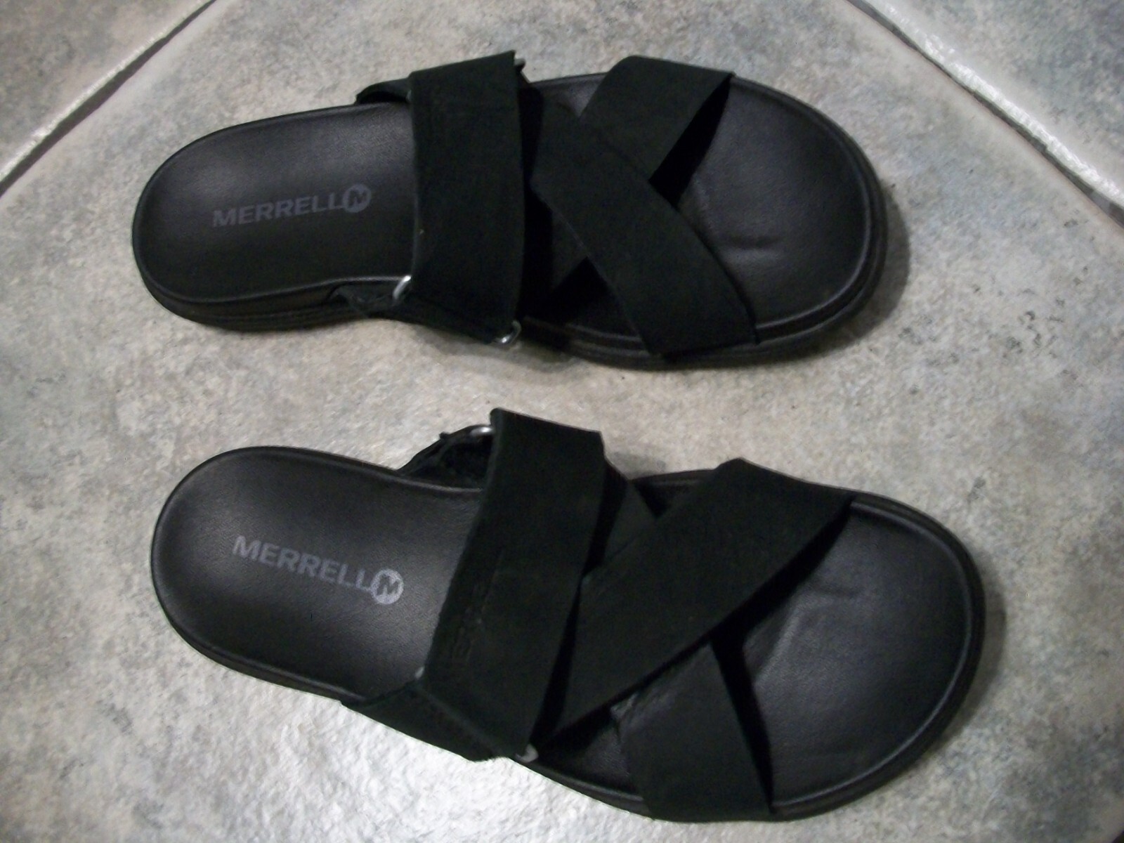 SANDALI IN PELLE MERRELL NERI AROUND TOWN TAGLIA 6 OTTIME CONDIZIONI