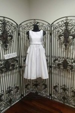 G1502 SWEET PEA LILLI FLOWERGIRL SP853 SZ 10 WHT 100 FLOWER GIRL DRESS