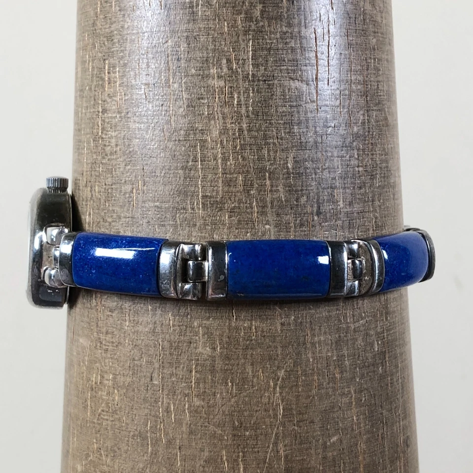 Aria женщин моды лазурит серебряный браслет овальный кварц аналоговый 19 мм часы 7» - Изображение 3 из 4