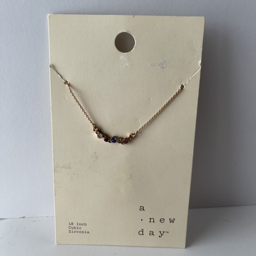 NUEVO A New Day Collar Tono Dorado 18 Pulgadas Color Circonita Cúbica Colgante - Imagen 2 de 4