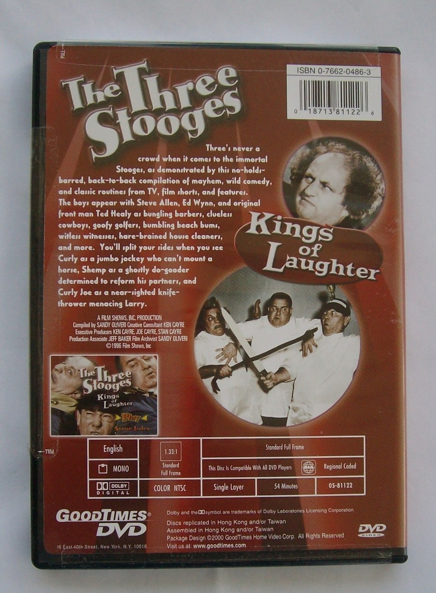 The Three Stooges - Kings Of Laughter (DVD, 2000, LN) Larry, Moe