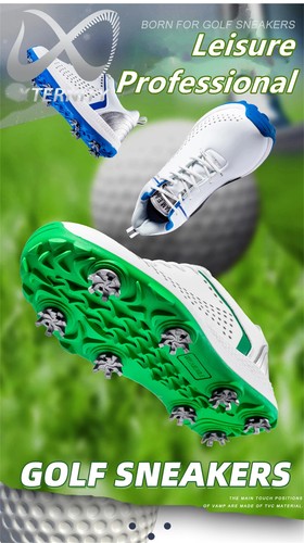 Herren Profi Golf Spikes Schuhe Wasserdicht Rutschfest Wandern Schuhe - Bild 17 von 34