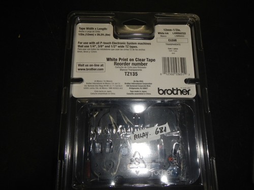 Brother P-Touch TZ-135 Labeling System 1 Tapes Black NEW IN BOX (RELAY-681)* - Picture 2 of 2
