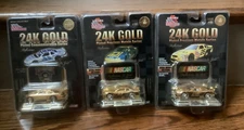 Racing Champions 24K Gold Plated Commemorative Series NASCAR Cars 1:64 Lot of 3