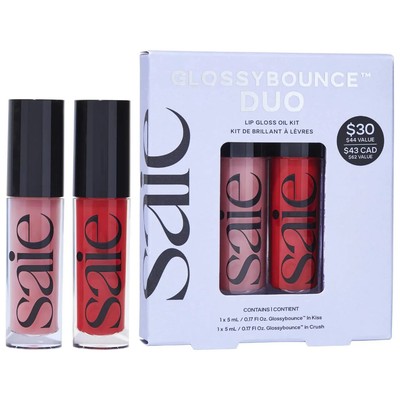 Saie Glossybounce Lip Gloss Oil Duo, Limited Edition in KISS & CRUSH(2 x .17 oz)