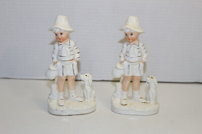 Set 2 Vtg Original Arnart Creation Japan Boy Dog Les Enfants Frengdes Figurines