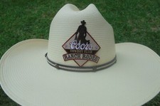 COORS COWBOY CLUB RANCH RODEO CLOTH ADHESIVE BACK PATCH 3.5 BY 3 IN