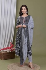 Indian Bollywood Women Girls Kurta Kurti with touser Dupatta Ethnic kurta set