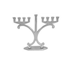 Joblot . 6 x Polished aluminium MENORAH ~ ~ chanuka candle menora jewish Chanuka