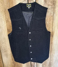 Wyoming Traders Mens Wool Hunting Outdoor Wear Cowboy Ranch Vest - Black