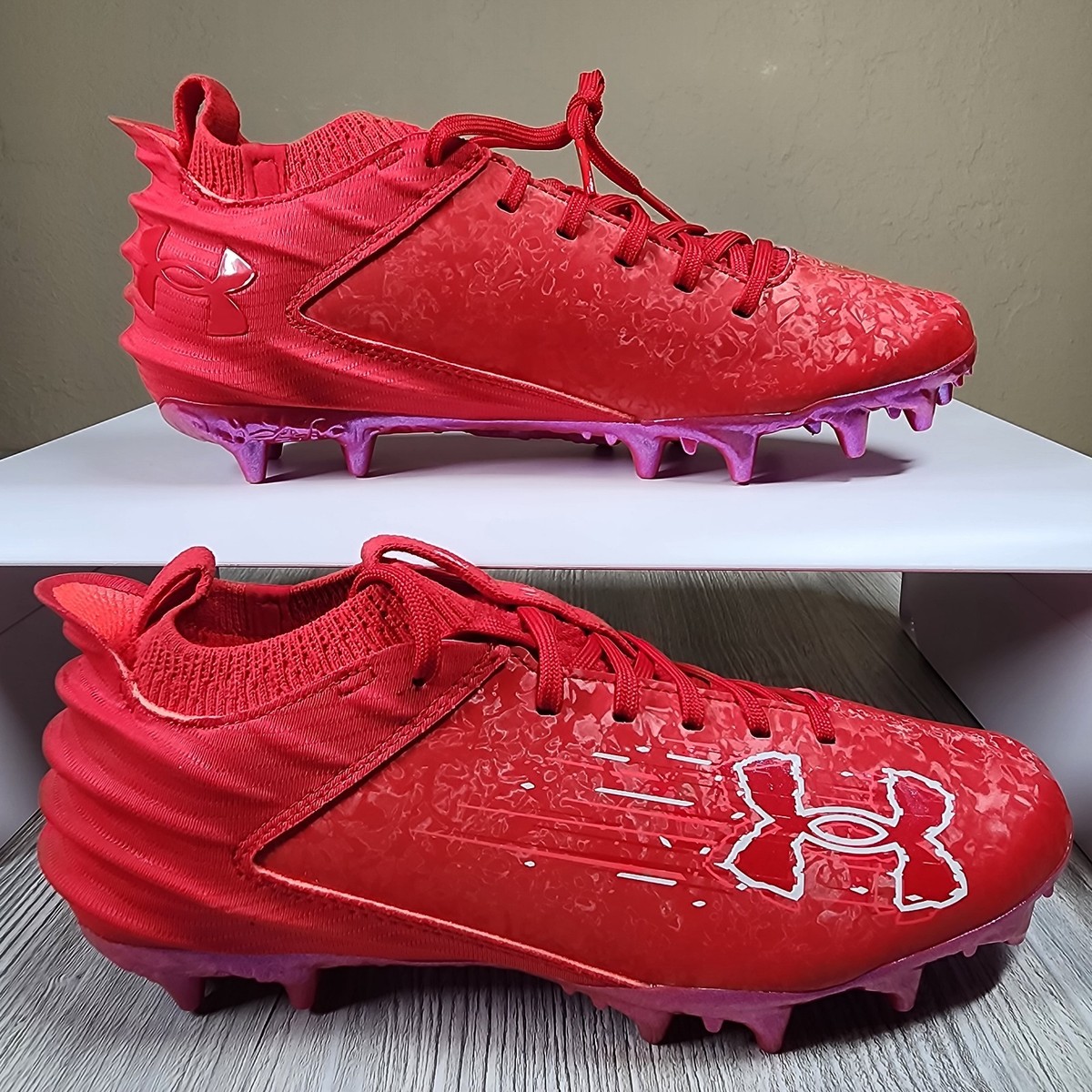 Under Armour Blur Smoke Suede 2.0 MC Triple Red Mens Size 8 New