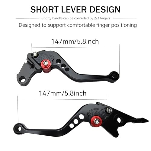 Short Brake Clutch Handle Lever Replacement for Kawasaki Z900 2017-2024, Red - Picture 5 of 7