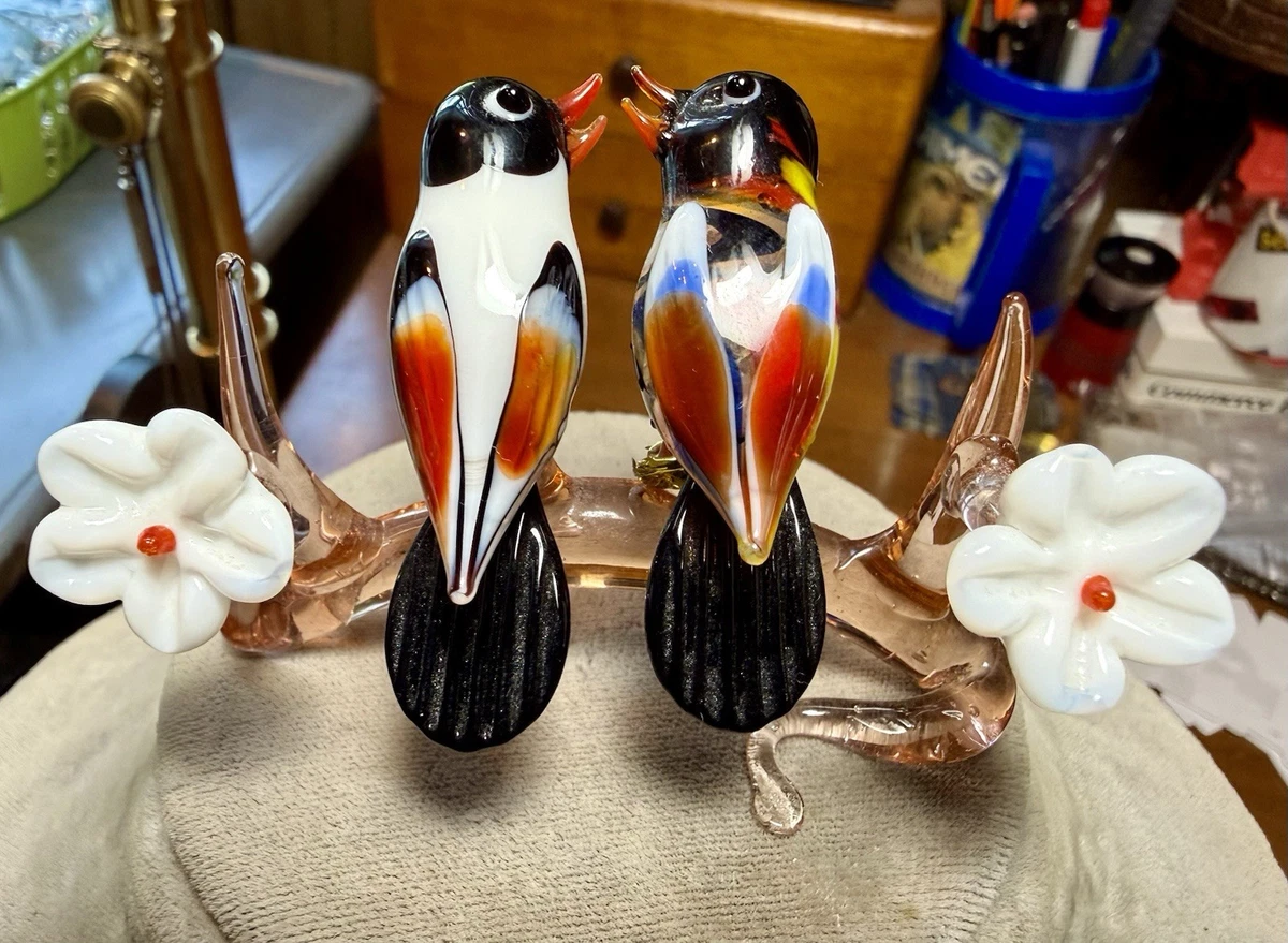 MURANO GLASS ペア小鳥と花 アートオブジェ 飾り 置物 Murano Love Birds for sale | eBay