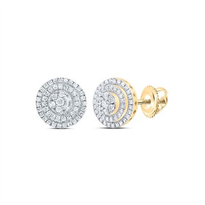 Runde Ohrstecker 0,53 kt natürlicher Diamant 10 kt Gelbgold